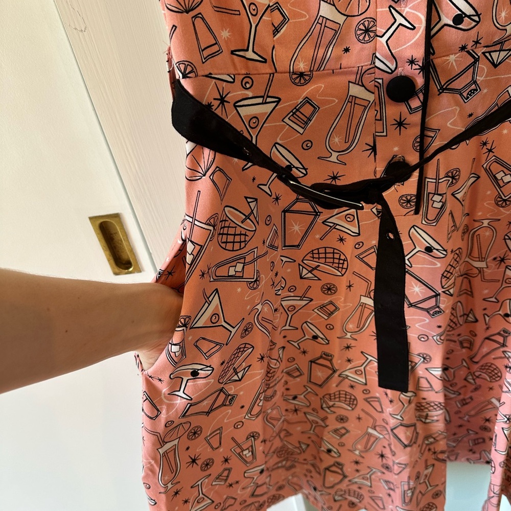 Pink cocktail Print Dress - Picture 3 of 5